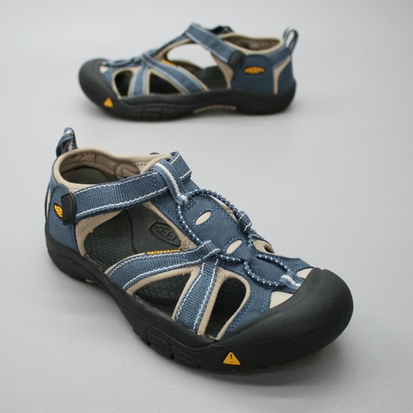 KEEN Big Kids 5 Youth Venice H2 Waterproof Blue Hook Loop Strap Sport Sandals - Picture 1 of 11